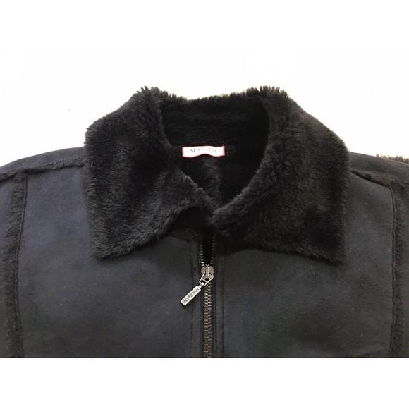Max & Co Italy Womens Faux Suede Lined Jacket IT 40 US 6 Small S Medium M Black - Picture 7 of 14